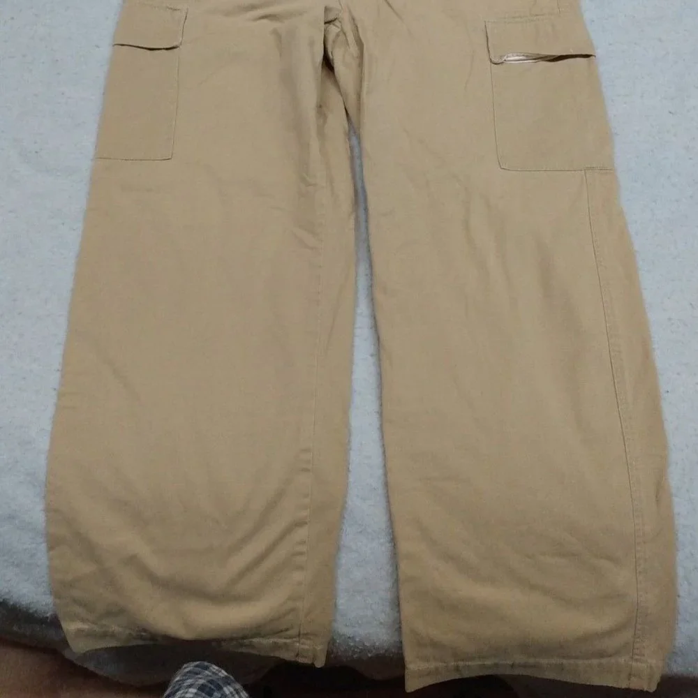 Wide Leg Khaki Cargo Pants - Nautica